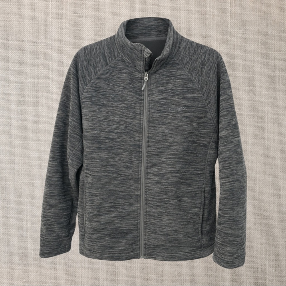 Karbon Men’s Mock Neck Full Zip Grey Sweater Jacket